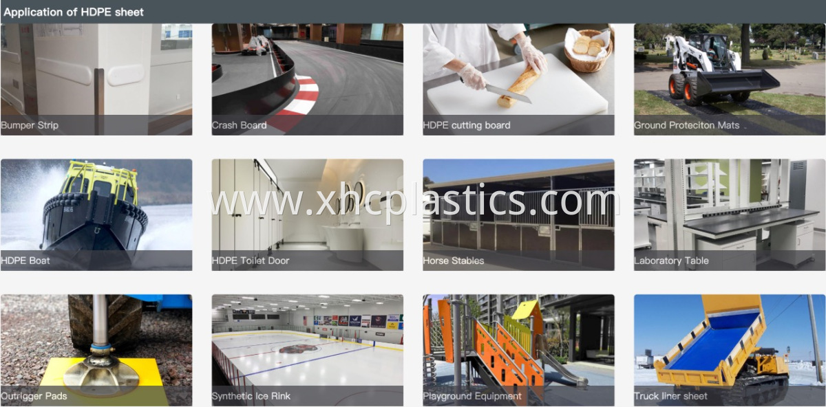 Application of HDPE sheet